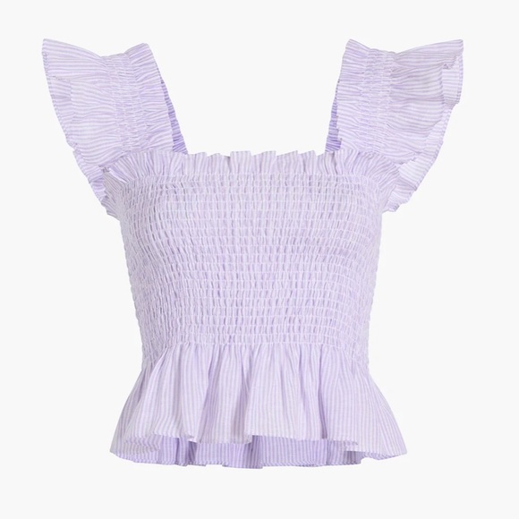 Lavender Ruffle Smocked Top - Picture 1 of 4